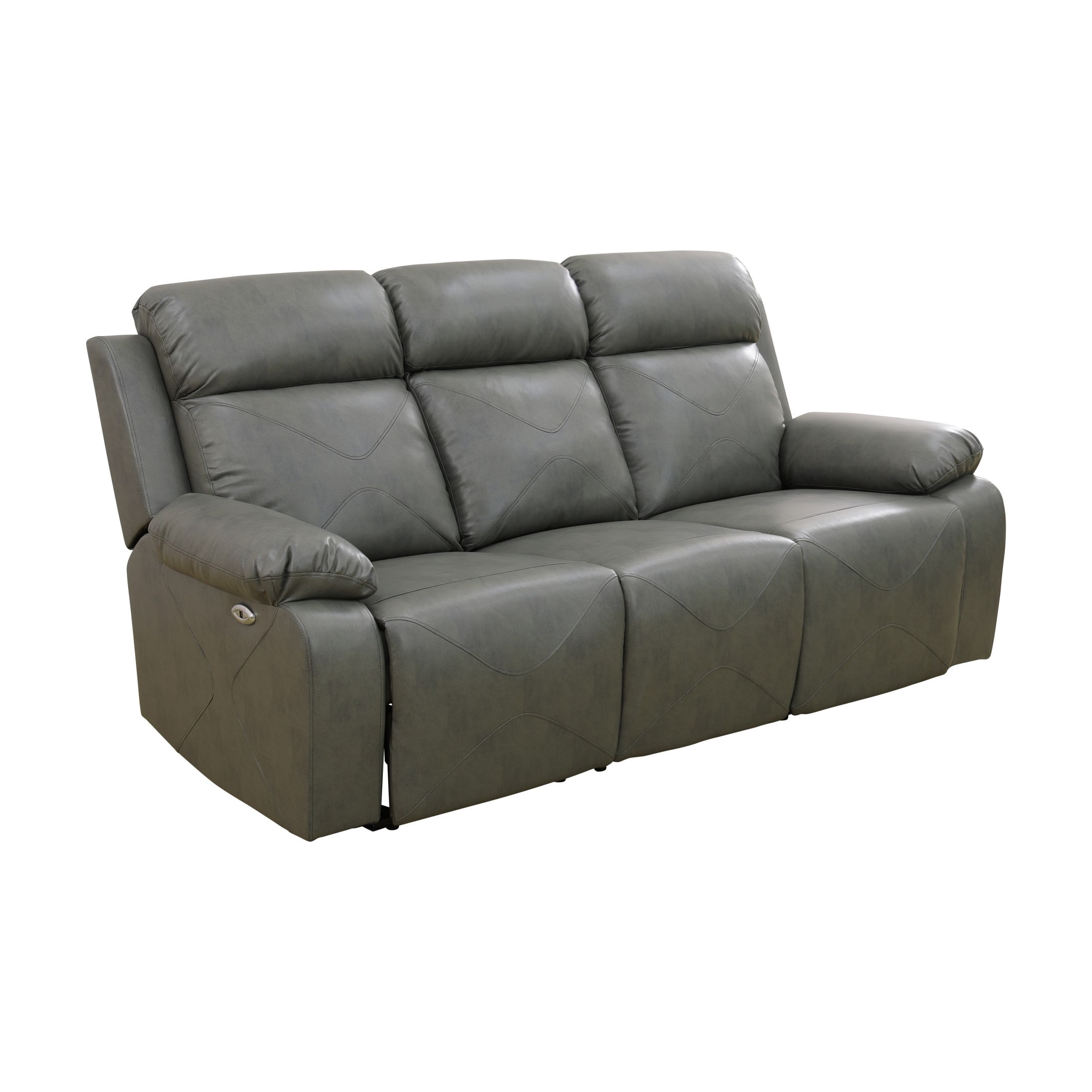 Aukfa 3 Seater Recliner Sofa Chair with Cupholder for Living Room, Home Theater Seating, Gray
