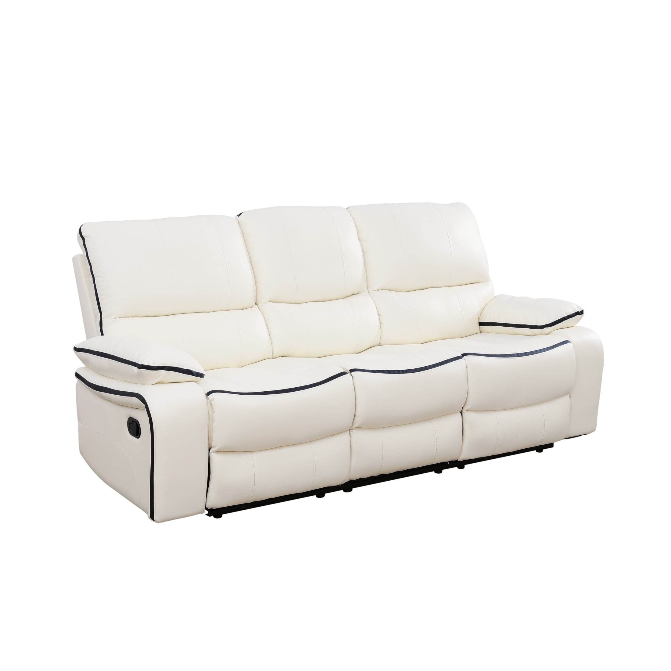 Aukfa 3 Seater Recliner Sofa Chair with Cupholder for Living Room, Home Theater Seating, White