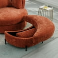 thumbnail image 1 of Aukfa 33" Storage Ottoman, Convertible Bench, Side Table for Living Room, Half Moon Shape, Red, 1 of 7