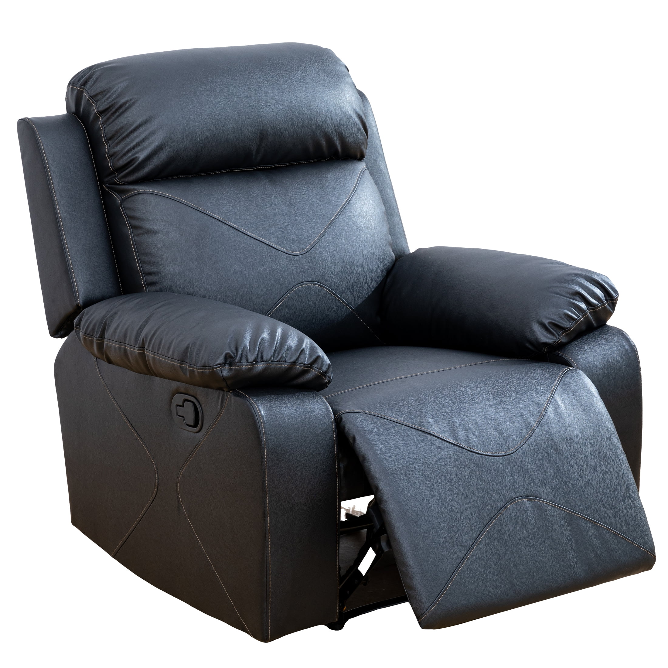 Aukfa 37" Power Recliner Sofa Chair for Living Room, Home Theater Reclining, Flannel, Black