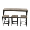thumbnail image 1 of Aukfa 4-Piece Counter Height Extra Long Dining Table Set with 3 Stools, Pub Table and Chairs Set of 4, Gray, 1 of 7