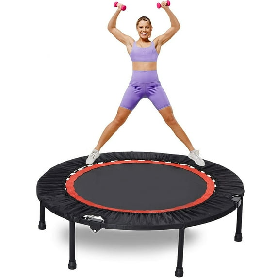 Aukfa 40" Mini Trampoline for Indoor and Outdoor Use, 300 lb Capacity for Adults and Kids, Black