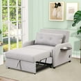 thumbnail image 1 of Aukfa 41.5"W Oversize Pull Out Sofa Bed with Wing Tables and USB Port, Convertible Sleeper Chair, Futon - Gray, 1 of 8