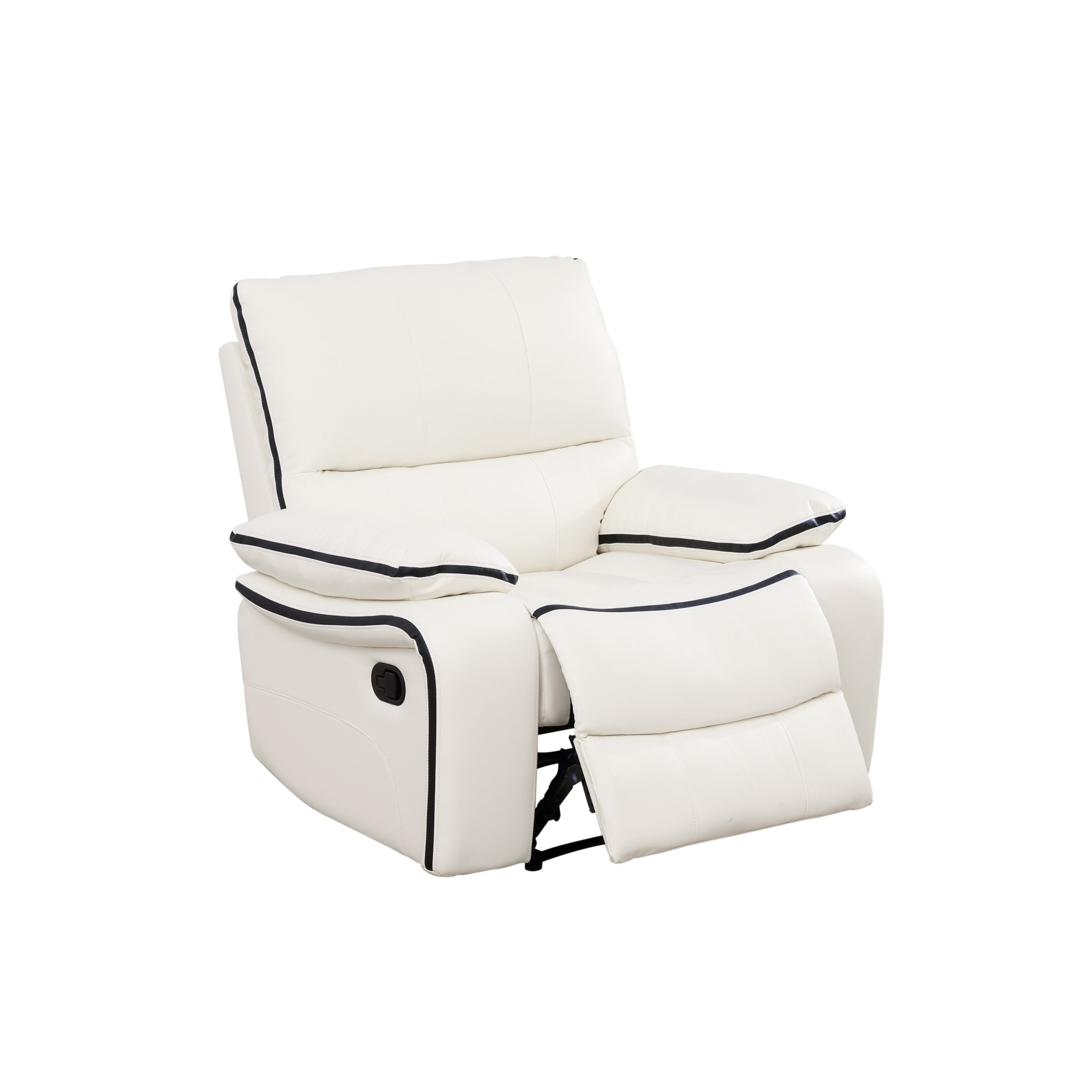 Aukfa 41" Manual Recliner Sofa Chair for Living Room, Home Theater Reclining, Leather, White
