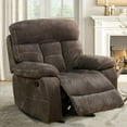 thumbnail image 1 of Aukfa Oversized Recliner Overstuffed Armchair for Living Room, Microfiber, Brown, 1 of 13