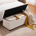 thumbnail image 1 of Aukfa 43" Storage Ottoman Bench with Gold Legs, Linen End of Bed Bench for Bedroom & Entryway,Beige, 1 of 7
