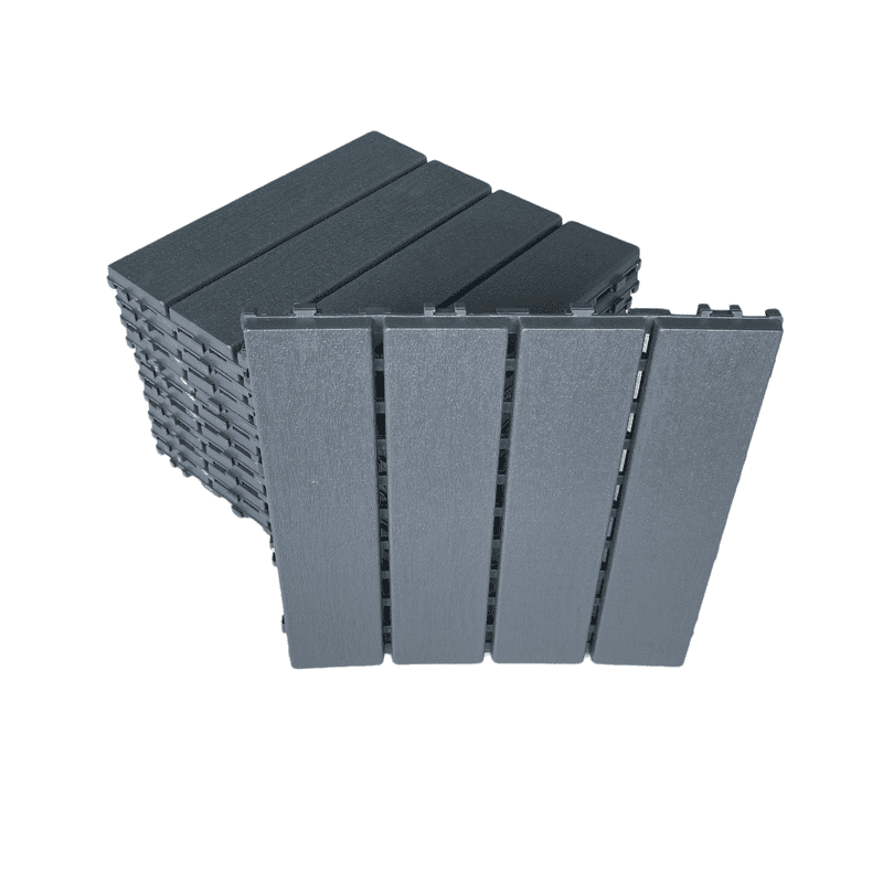 Aukfa 44 Pack Interlocking Deck Tiles, 12"X12" Waterproof Outdoor Flooring for Patio, Garden, Deck, Poolside, Backyard, Gray