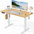 thumbnail image 1 of Aukfa 48" Electric Standing Desk, Adjustable Height Stand up Desk for Home Office, Bamboo, 1 of 10
