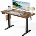 thumbnail image 1 of Aukfa 48" Electric Standing Desk, Adjustable Height Stand up Desk for Home Office, Brown, 1 of 10