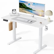 Aukfa 48" Electric Standing Desk, Adjustable Height Stand up Desk for Home Office, White