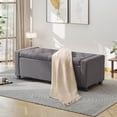 thumbnail image 1 of Aukfa 48" Storage Ottoman Bench,Faux Linen End of Bed Bench for Living Room, Bedroom, Entryway,Gray, 1 of 9