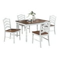 thumbnail image 1 of Aukfa 5-Piece Dining Table Set for 4, Modern Farmhouse Kitchen Table Set for Dining Room or Small Spaces, White/Brown, 1 of 5
