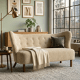 thumbnail image 1 of Aukfa 57.87" Armless Chenille Loveseat Chair, Upholstered Settee Bench with Backrest for Dining Room, Living Room & Bedroom,Camel, 1 of 8