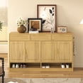 thumbnail image 1 of Aukfa 59.1" Sideboard Buffet Cabinet,Large Storage Cabinet with 3 Drawers & Adjustable Shelf,Natural, 1 of 8