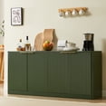 thumbnail image 1 of Aukfa 59" Modern Sideboard Cabinet, Wood Storage Credenza & TV Cabinet with 6 Fluted Doors for Living Room/Dining Room,Green, 1 of 8