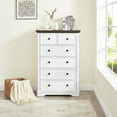 thumbnail image 1 of Aukfa 6 Drawer Tall Dresser Chest of Drawers Closet Organizers for Bedroom Living Room,White, 1 of 8