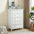 thumbnail image 1 of Aukfa 6 Drawer Tall Dresser Chest of Drawers Storage Cabinet for Bedroom Living Room,White, 1 of 8