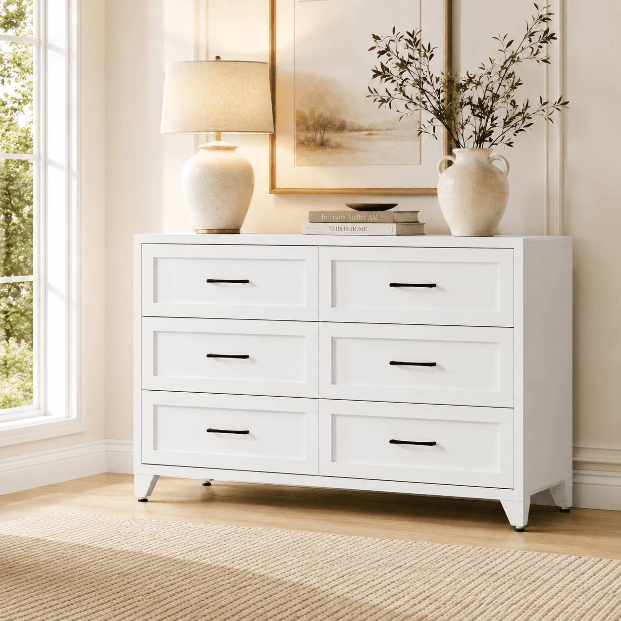 tall metal dresser Aukfa 6-Drawer Tall Metal Dresser, Steel Storage Chest with Quiet-Glide Drawers, Scratch-Resistant Bedroom Cabinet