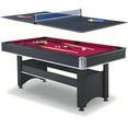 thumbnail image 1 of Aukfa 6 ft Pool Table, 2 in 1 Billiard Table with Ping Pong Table - Includes Billiard Balls, Cues, Paddles, Brush & More, Red, 1 of 8