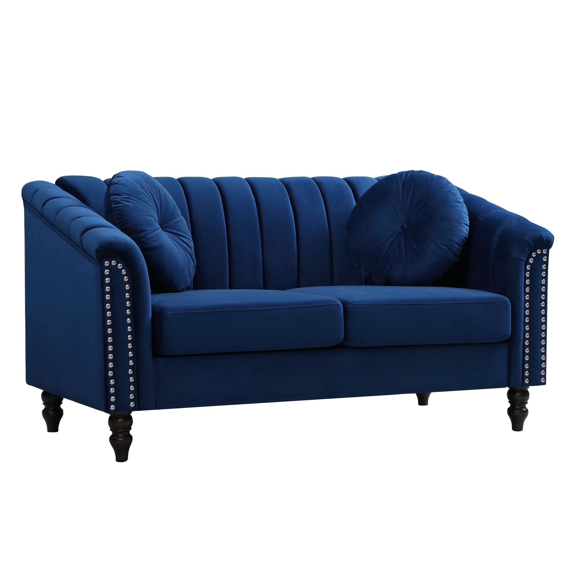 Aukfa 60" Loveseat Sofa Couch, Contemporary Sleep Sofa for Living Room Furniture Sets, Blue
