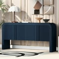 thumbnail image 1 of Aukfa 63" Console Table Striped 4-Door Sideboard Storage Cabinets for Hallway Living Room,Blue, 1 of 8