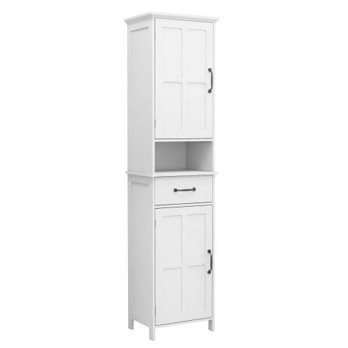 Aukfa 65'' Bathroom Cabinet Storage,Floor Standing Cabinet Double Door - Porcelain
