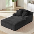 thumbnail image 1 of Aukfa 79" Extra Long Chaise Lounge Oversized Indoor Chair Boneless Couch for Living Room, 3Pillows, Black, 1 of 9