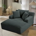 thumbnail image 1 of Aukfa 66" Oversized Chaise Lounge Indoor Chair Boneless Couch for Living Room, 3Pillows, Gray, 1 of 9