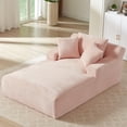 thumbnail image 1 of Aukfa 79" Extra Long Chaise Lounge Oversized Indoor Chair Boneless Couch for Living Room, 3Pillows, Pink, 1 of 9