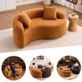 thumbnail image 1 of Aukfa 67" Small Sofa S-Curved Loveseat Couch Modular Sofa No Assembly, 2 Pillows, Chenille, Orange, 1 of 9