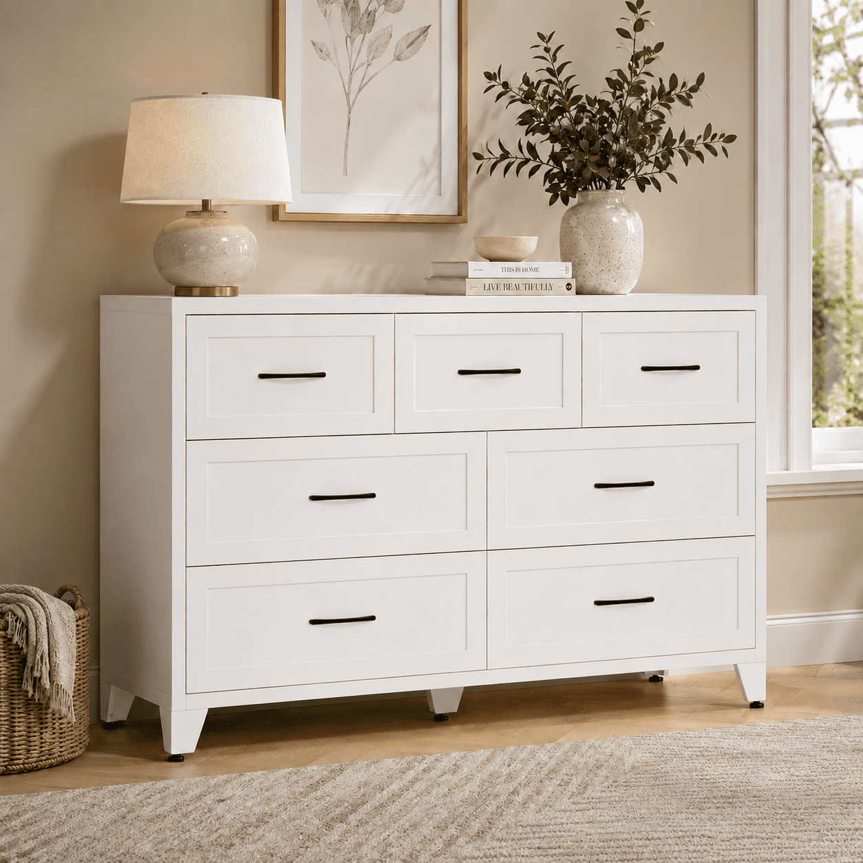 low dresser Slide Logic 6 Drawer Boy The hidden drawer face edge pulls provide a beautiful Homsee 4-Drawer Brown Kids Low