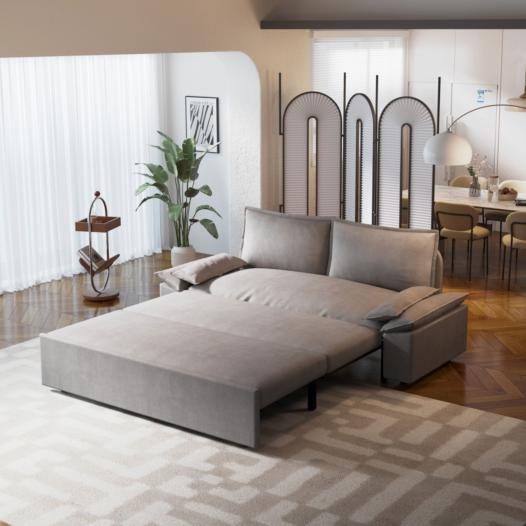 Aukfa 70" Pull Out Sofa Bed, Loveseat Queen Sleeper Sofa for Living