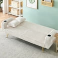 thumbnail image 1 of Aukfa Corduroy Futon Convertible Sofa Bed, Beige, 1 of 9
