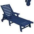 thumbnail image 1 of Aukfa 75" HDPE Outdoor Patio Chaise Lounge Chair with Cup Holder&Wheels, Adjustable Backrest, Navy, 1 of 9