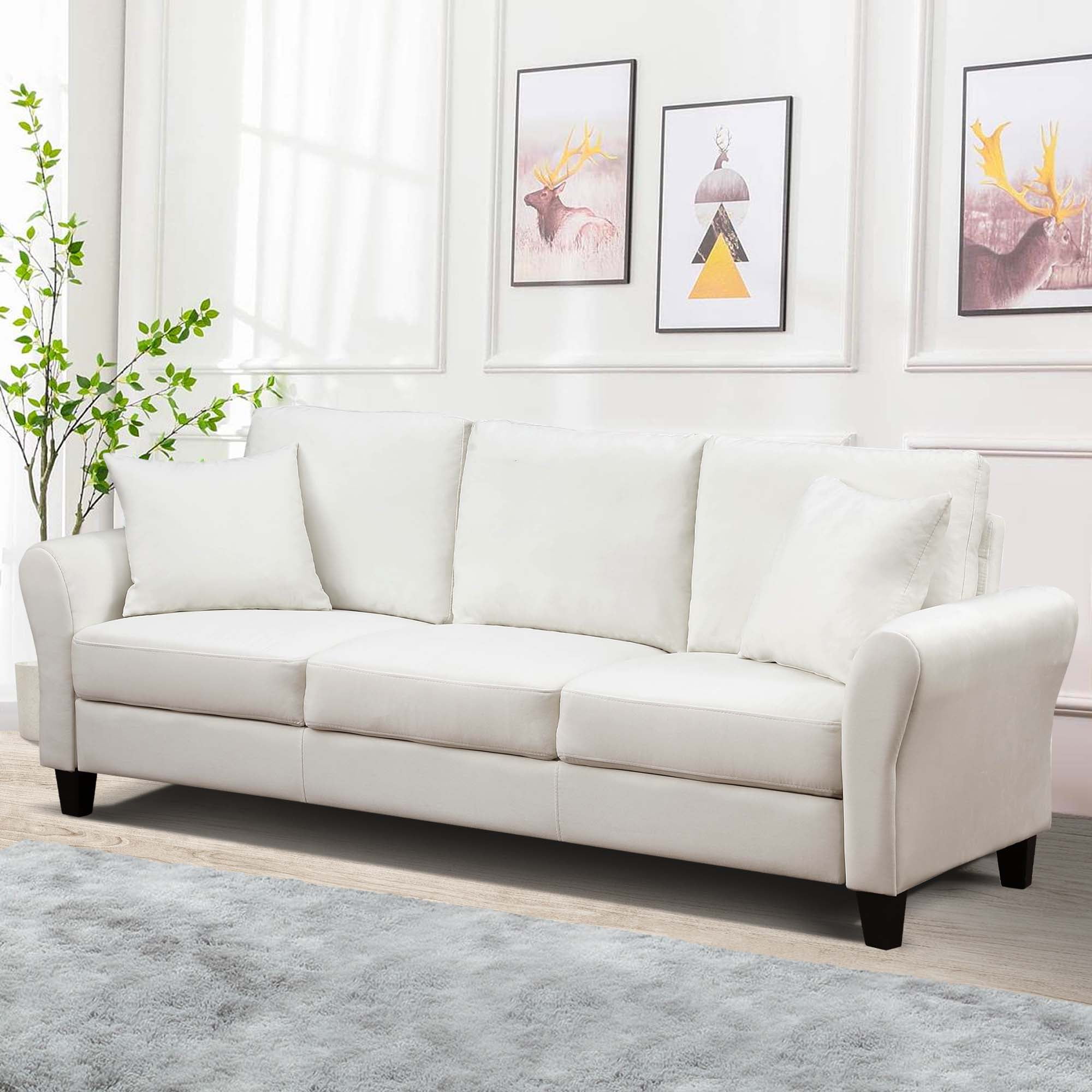 【うおやま】FK SOFA TRIM 3-SEATER Free Shipping! Aukfa 3 Seater Modern Velvet Sofa Set, Blue