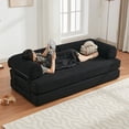 thumbnail image 1 of Aukfa 78.5" Convertible Sleeper Couch Folding King Size Futon Sofa for Living Room, Corduroy, Black, 1 of 10