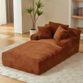 thumbnail image 1 of Aukfa 79" Extra Long Chaise Lounge Oversized Indoor Chair Boneless Couch for Living Room, 3Pillows, Orange, 1 of 9