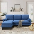 thumbnail image 1 of Aukfa 79" Reversible Sectional Sofa, L Shaped Couch with Chaise for Living Room, 2 Pillows, Navy, 1 of 11