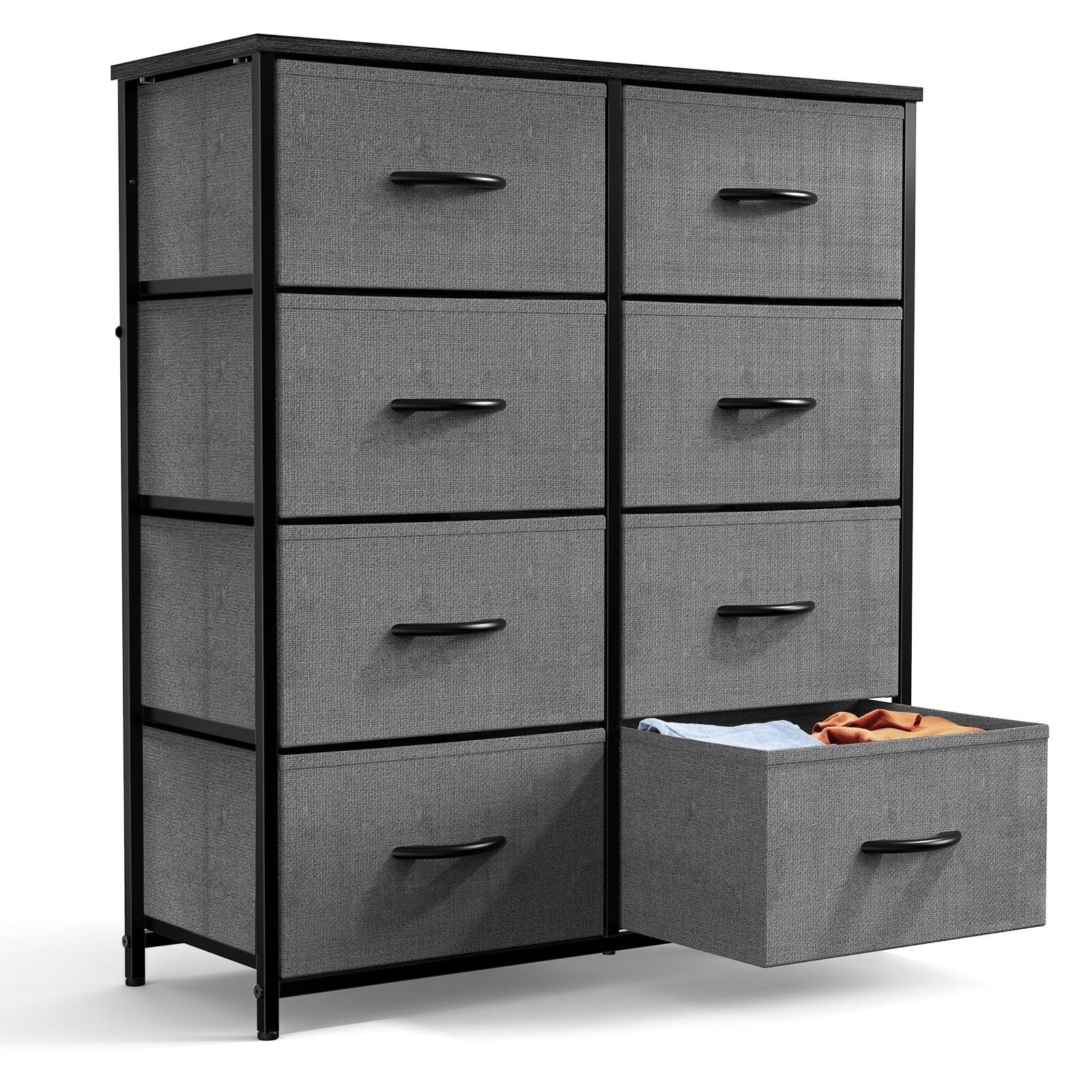 Aukfa 8 Drawer Dresser - Tall Fabric Chest of Drawers - Gray - Walmart.com
