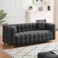 thumbnail image 1 of Aukfa 80" Modern Comfy Sofa, Deep Tufted Couch for Living Room, 2 Pillows, Leathaire, Black, 1 of 10