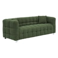 thumbnail image 1 of Aukfa 80" Modern Comfy Sofa, Deep Tufted Couch for Living Room, 2 Pillows, Teddy Fleece Green, 1 of 10
