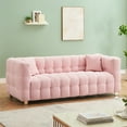 thumbnail image 1 of Aukfa 80" Modern Comfy Sofa, Deep Tufted Couch for Living Room, 2 Pillows, Teddy Fleece Pink, 1 of 9