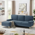 thumbnail image 1 of Aukfa 80" Sectional Sofa with Chaise for Living Room, Modern Lounge Couch, Pillow Top Arm, Blue, 1 of 11