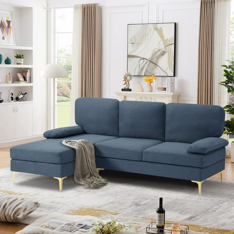 Aukfa Sectional Sofa Modern Lounge Couch Blue