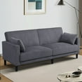 thumbnail image 1 of Aukfa 81" Oversized Futon Convertible Sofa Bed for Living Room, 2 Pillow, Corduroy Couch, Dark Gray, 1 of 9