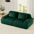 thumbnail image 1 of Aukfa 82" Modern Modular Cloud Sofa, Oversized Flannelette 2-Seater Couch with 29" Deep Seat & Two Pillows, No Assembly, Green, 1 of 8