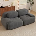 thumbnail image 1 of Aukfa 82" Modular Sectional Sofa, 28" Deep Seats, Corduroy Fabric, Cloud-Comfort Loveseat, Gray, 1 of 9