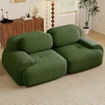 thumbnail image 1 of Aukfa 82" Modular Sectional Sofa, 28" Deep Seats, Corduroy Fabric, Cloud-Comfort Loveseat, Green, 1 of 9