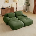 thumbnail image 1 of Aukfa 82" Modular Sectional Sofa with Ottoman, Corduroy, 28" Deep Seat, No Assembly Required, Green, 1 of 15