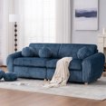 thumbnail image 1 of Aukfa 85" Modern Comfy Sofa, Upholstered Deep Seat Couch for Living Room, 5 Pillows, Corduroy, Blue, 1 of 10